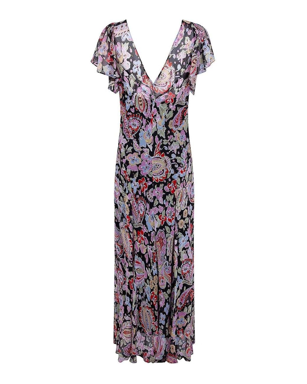 Rixo Purple Maxikleid