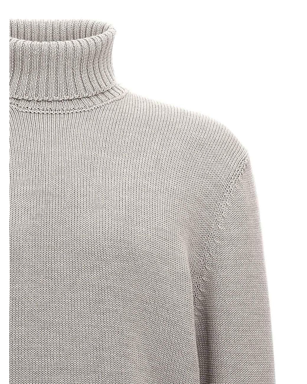 Zanone Gray Turtle-Neck Sweater for men