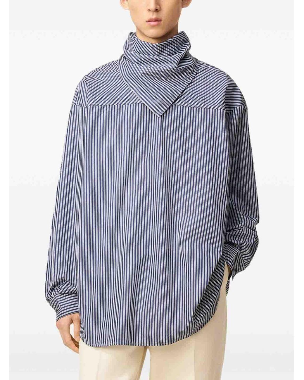 AMI Blue Bandana Cotton Shirt