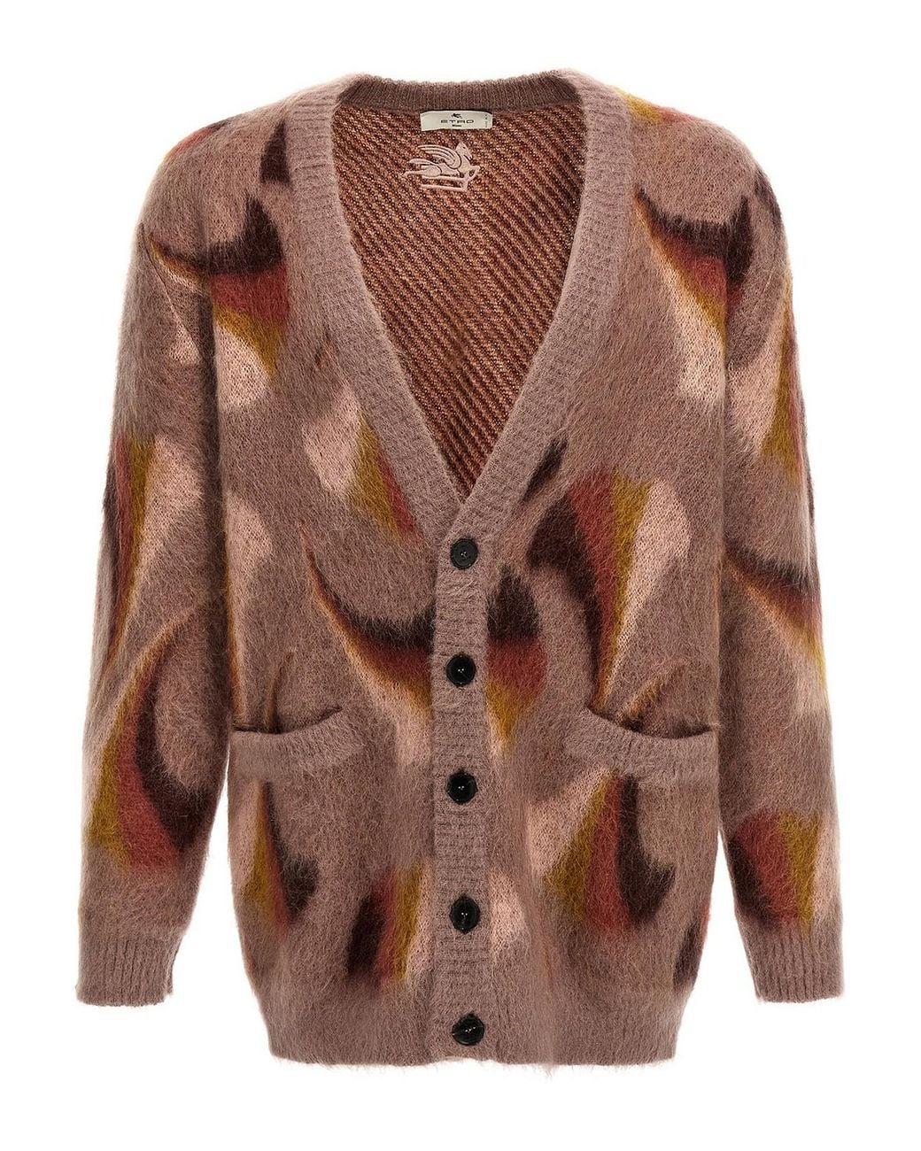 Etro Brown Patterned Cardigan for men
