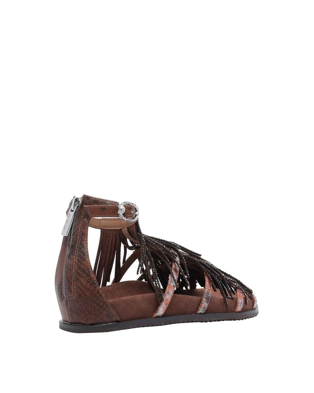 Kurt Geiger Brown Fringes Pump Sandals