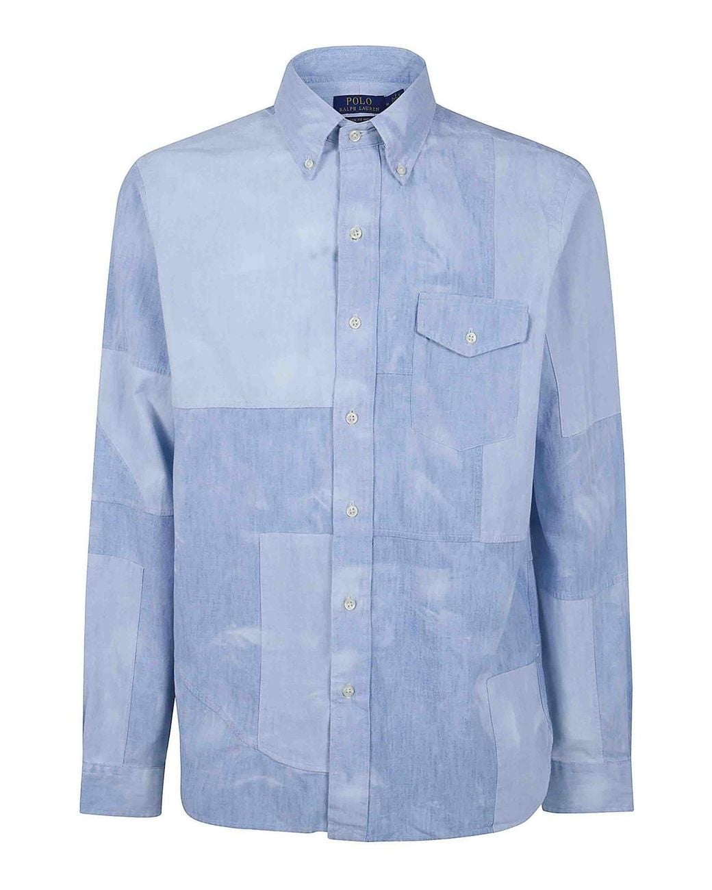 Polo Ralph Lauren Blue Patchwork Sport Shirt for men