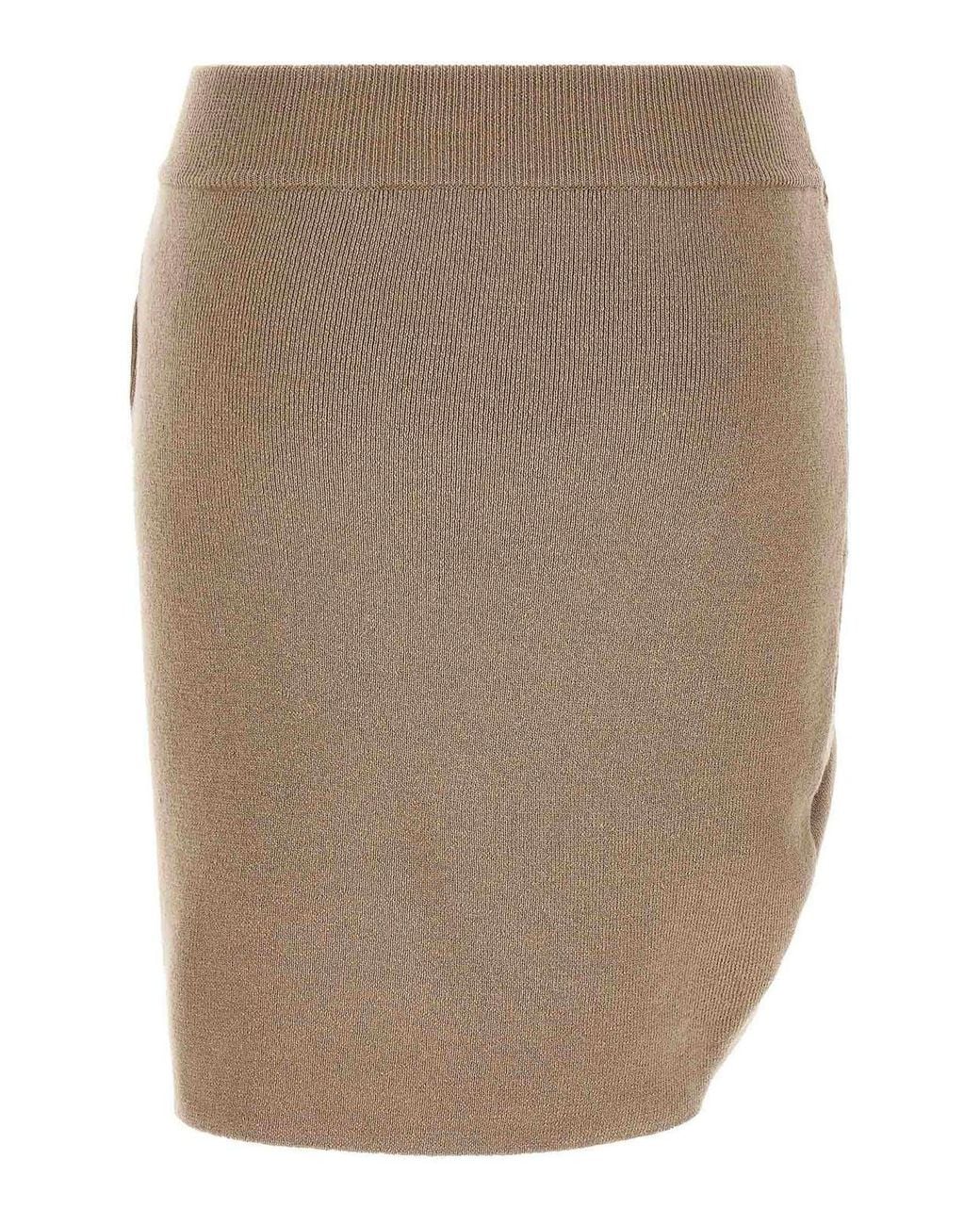 GIUSEPPE DI MORABITO Brown Jewel Pin Skirt