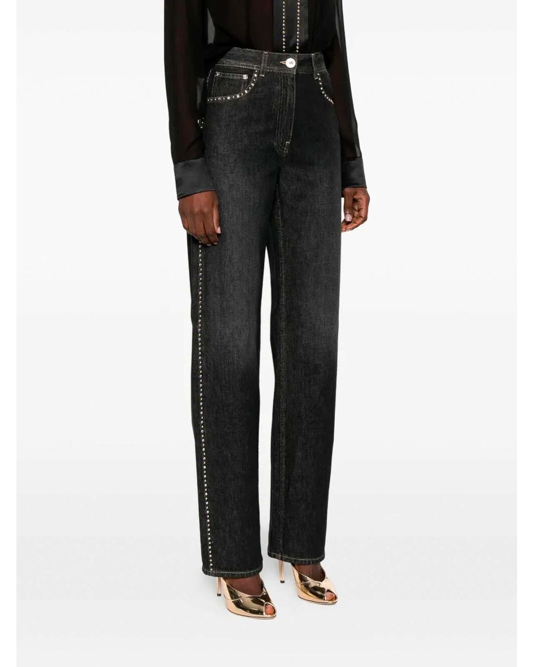 Vaqueros Rectos Versace de color Black