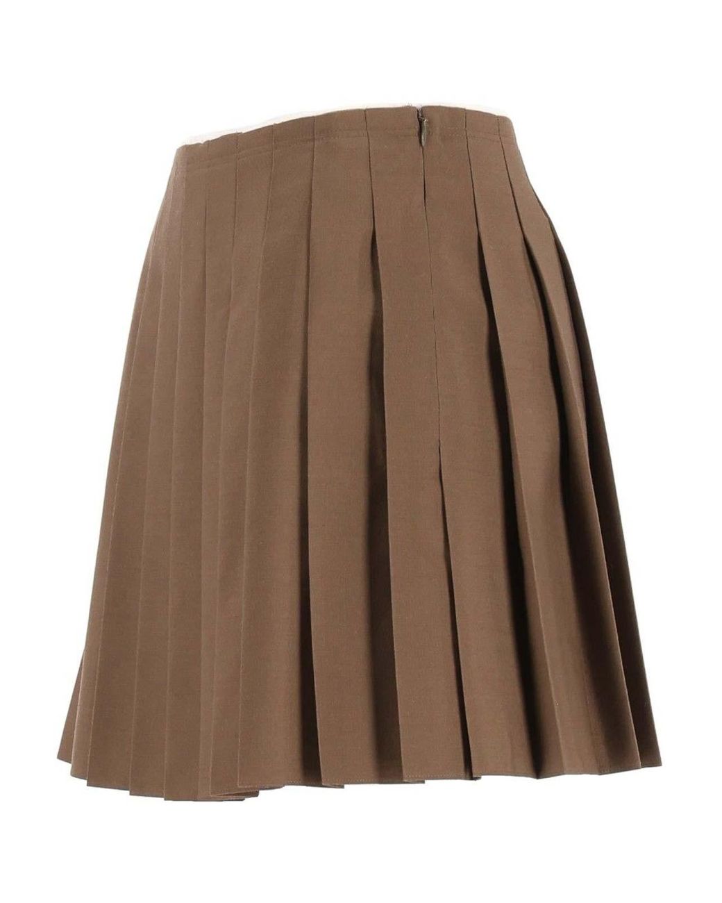 MM6 by Maison Margiela Brown Pleated Miniskirt