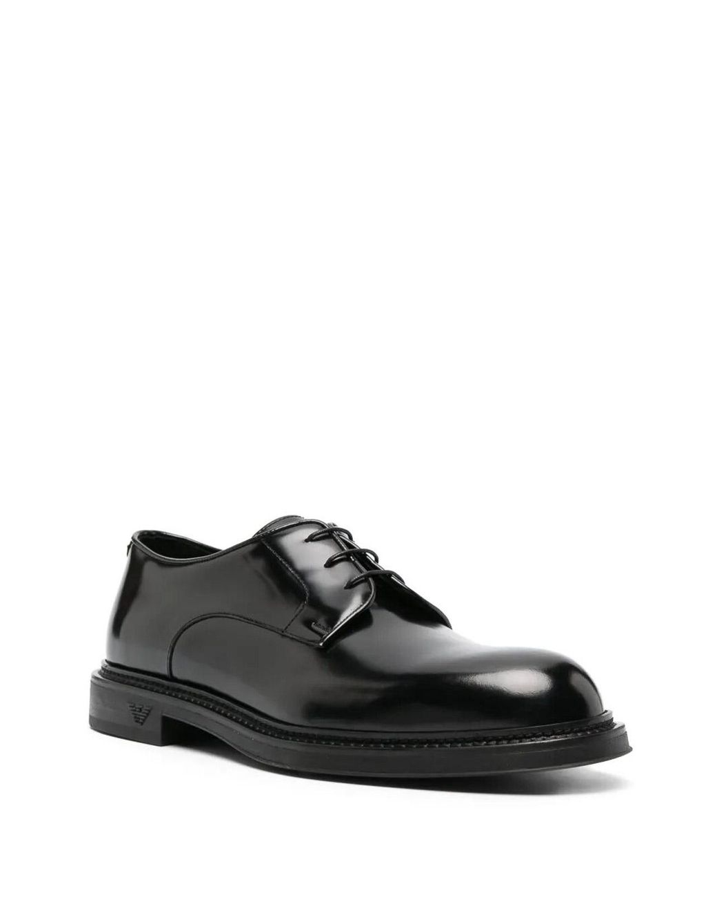 Emporio Armani Black Lace Up Classic Derby for men