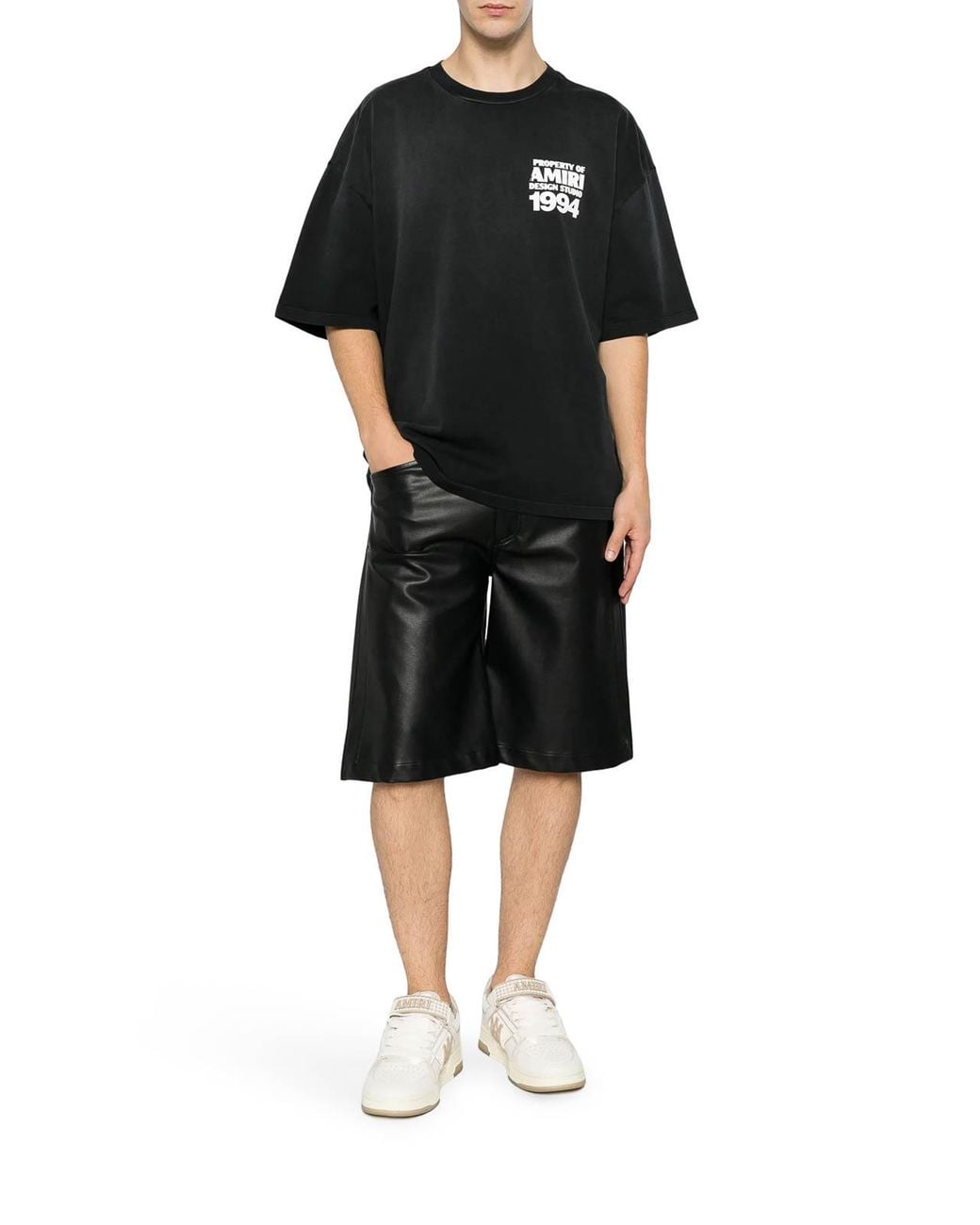 Amiri Black Cotton T-Shirt With 1994 Print for men