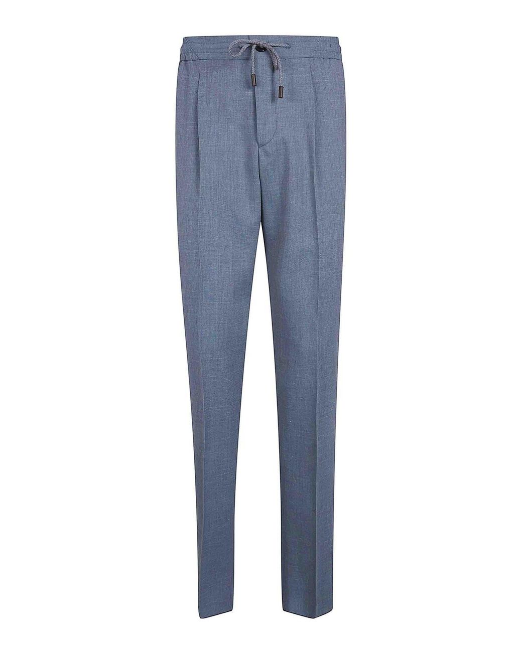 Incotex Blue Elastic Coulisse Waist Chino Trousers for men