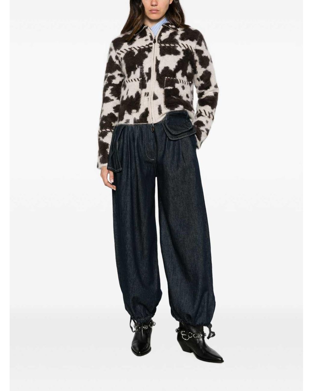 Guest In Residence Black Pure Cashmere Jacquard Knit Jacket