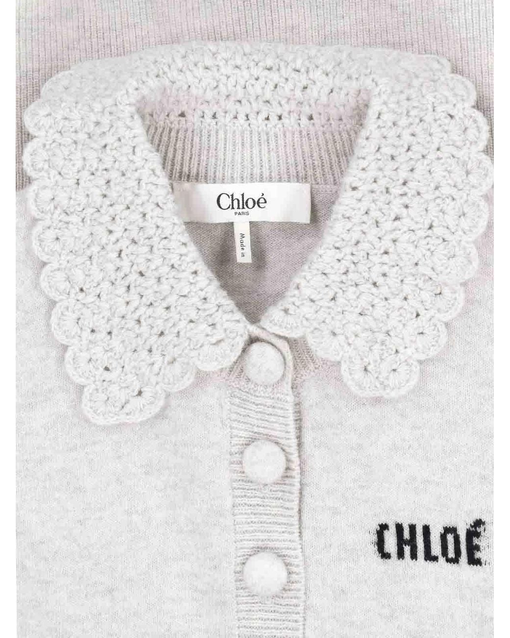 Chloé White Wool Cardigan