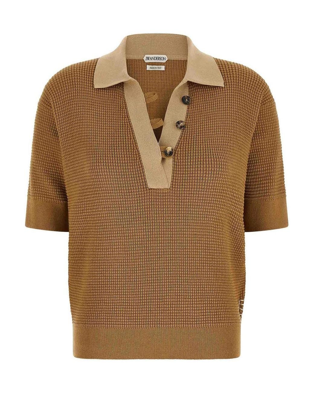 J.W. Anderson Brown Waffle Stitch Polo Shirt