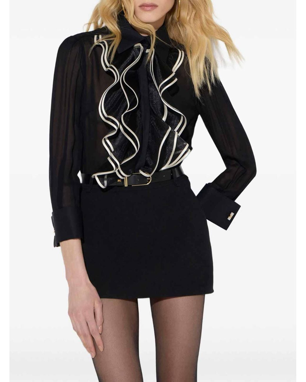 Elisabetta Franchi Black And Butter Two-Tone Shirt