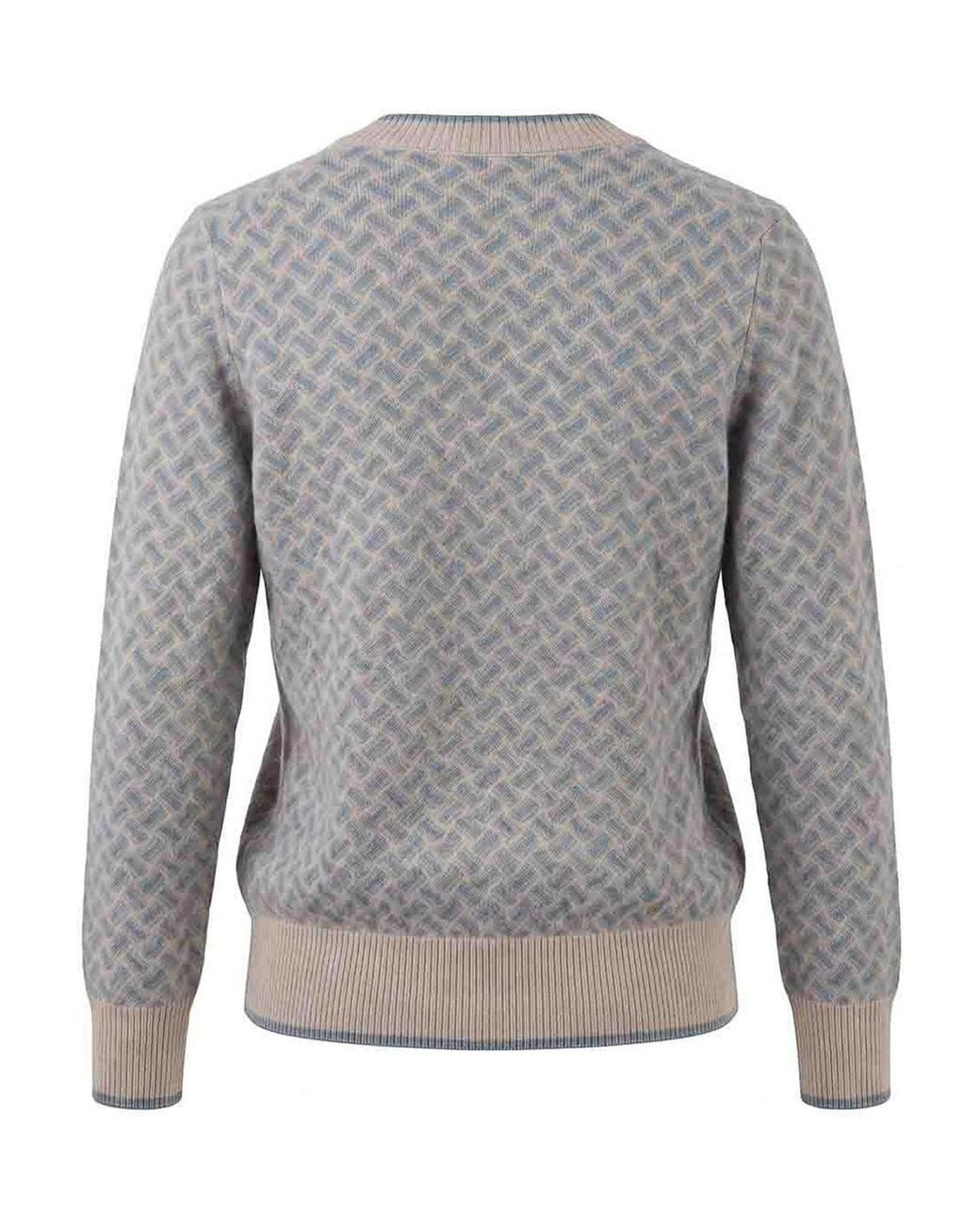 Drumohr Gray Long Sleeve V-Neck Sweater