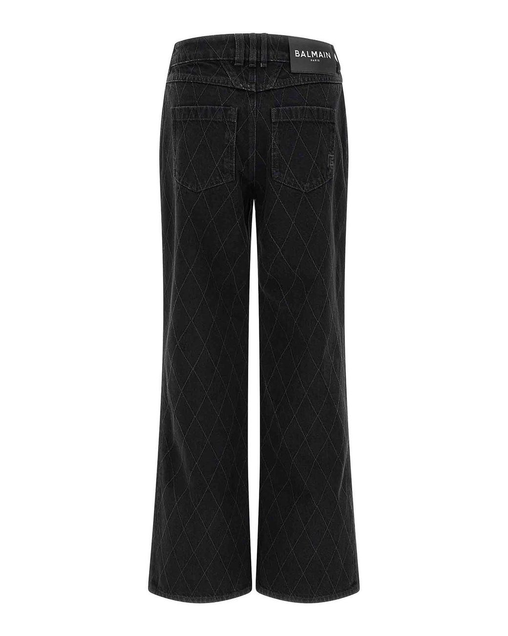 Balmain Black Diamond-Shaped Jeans