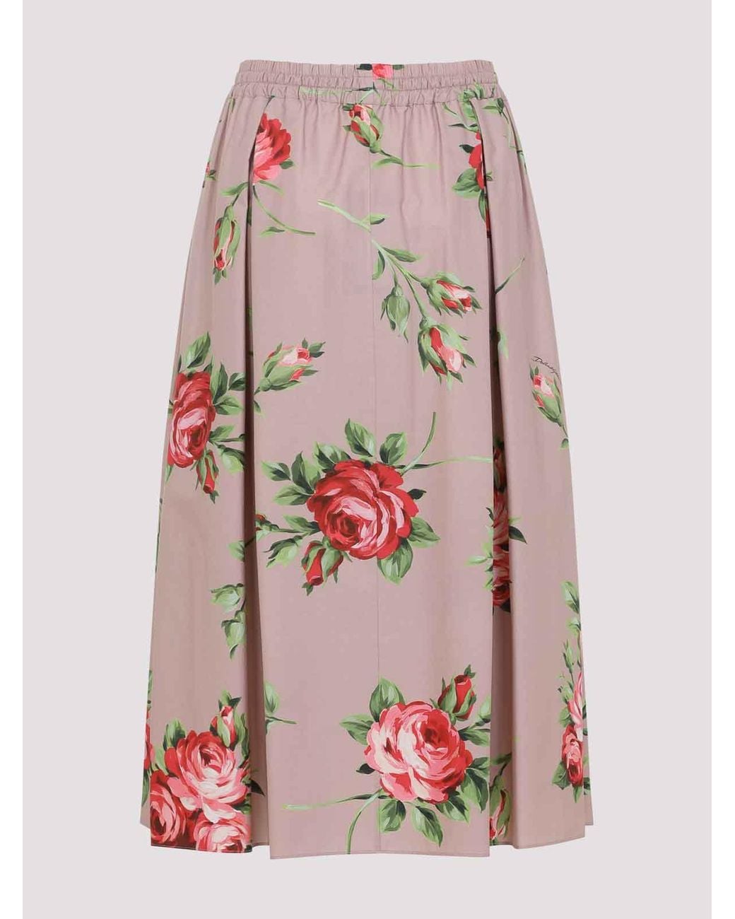 Dolce & Gabbana Pink Cotton Midi Skirt