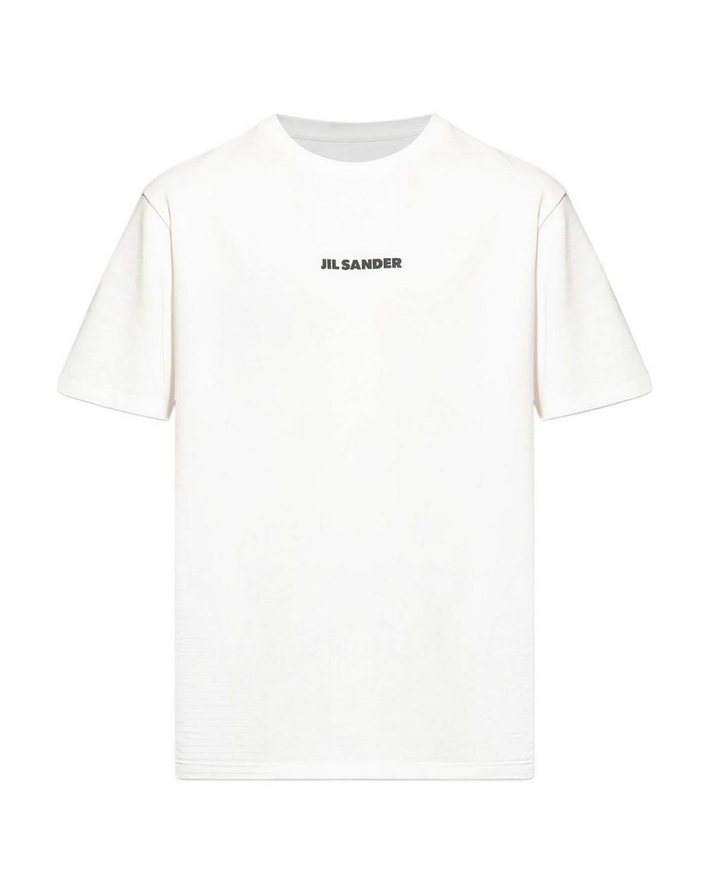 Jil Sander White Crewneck Short Sleeves Logo T-Shirt for men