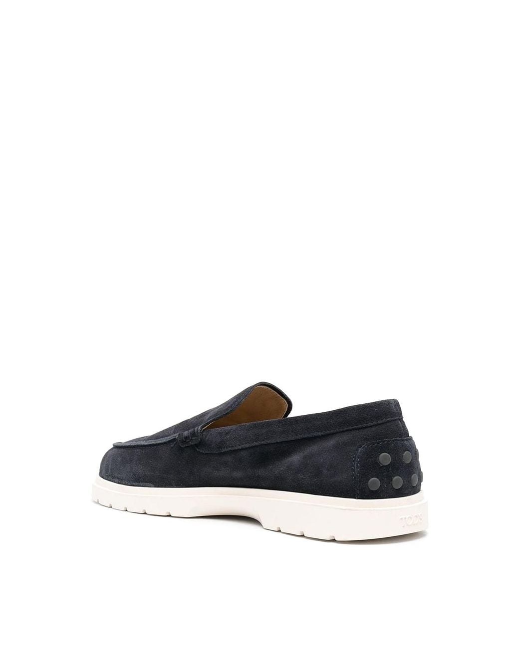 Tod's Blue Leather Slippers With Rubber Sole for men
