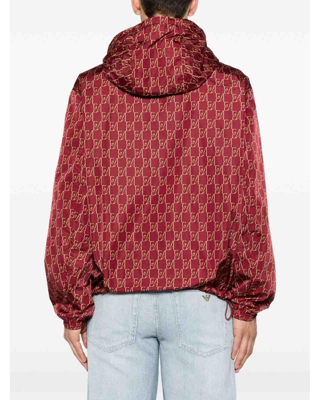 Emporio Armani Red Nylon Bomber Jacket for men