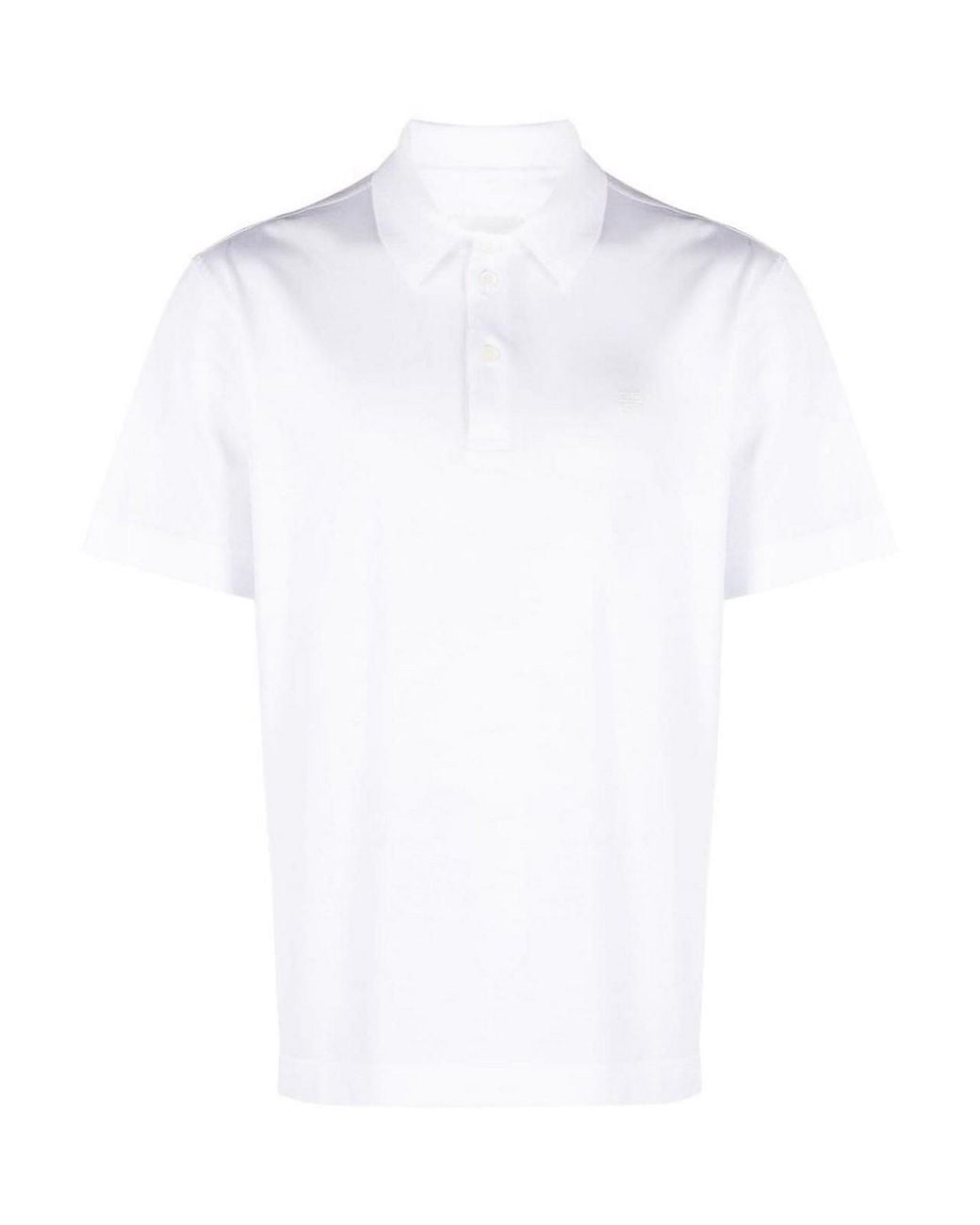 Givenchy White 4G Logo Cotton Polo Shirt for men