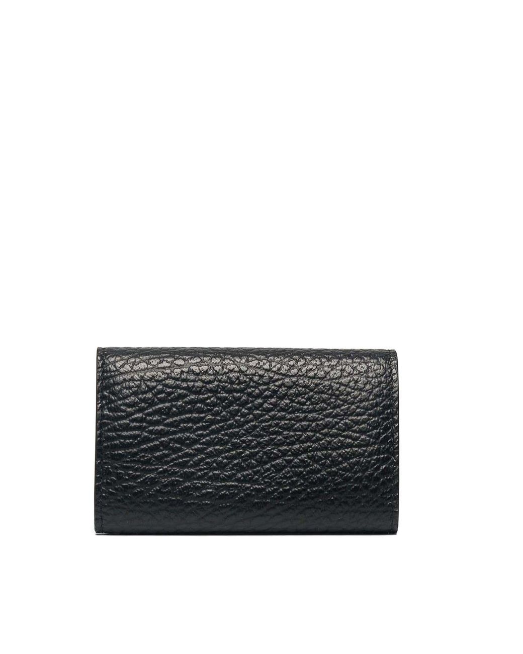 Maison Margiela Black Grained Leather Folding Keyring
