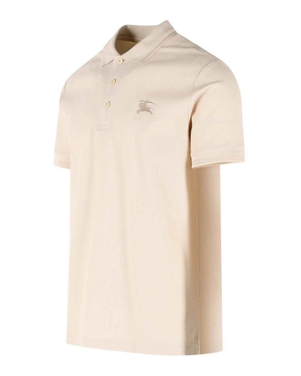 Burberry Natural Eddie Cotton Polo Shirt for men
