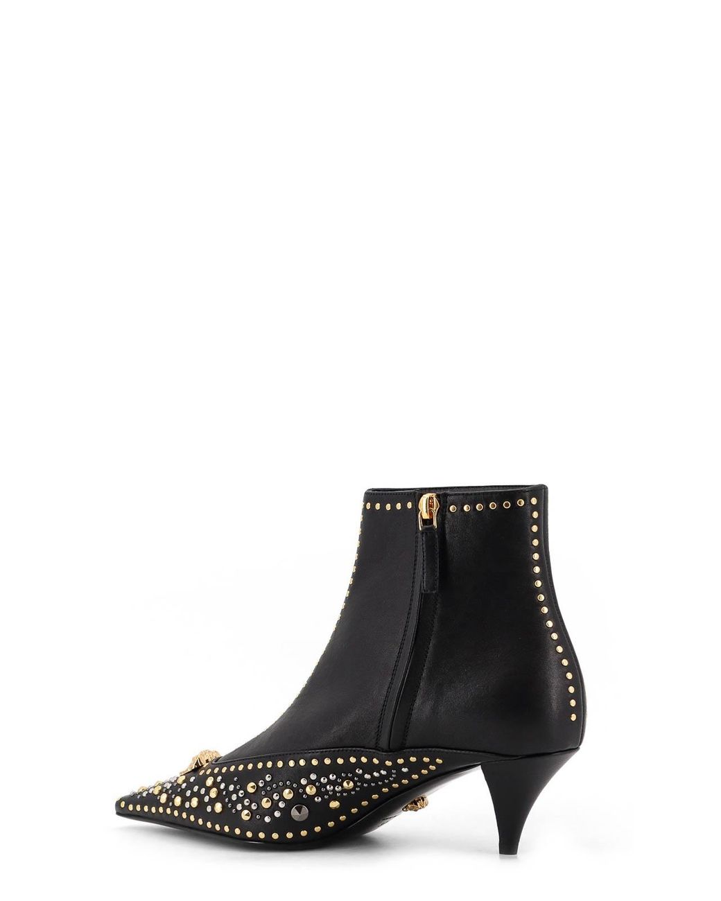 Versace Black Studded La Medusa Anke Boots