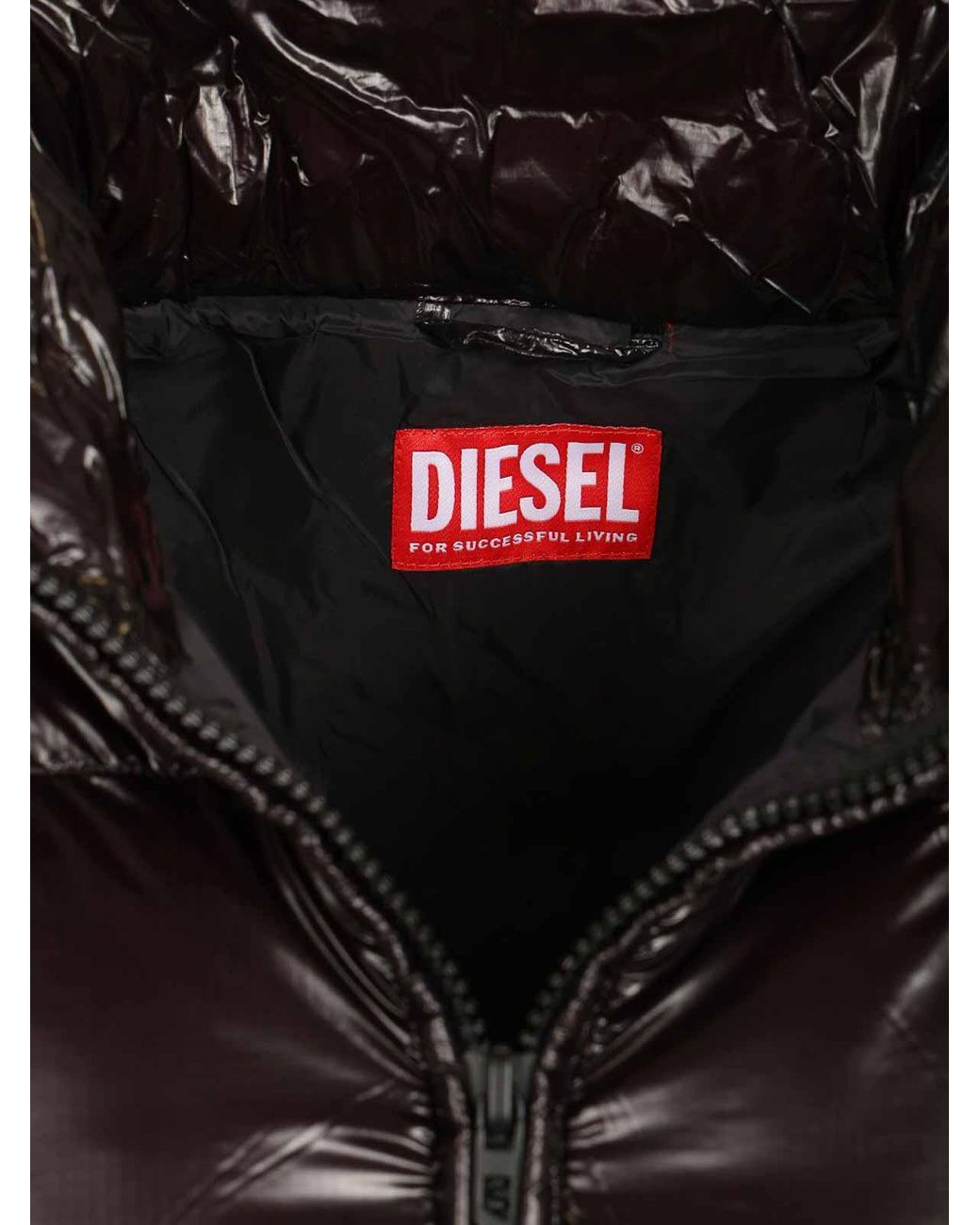 DIESEL Black Quilted Taslan Down Jacket With Viraloff Treatment for men