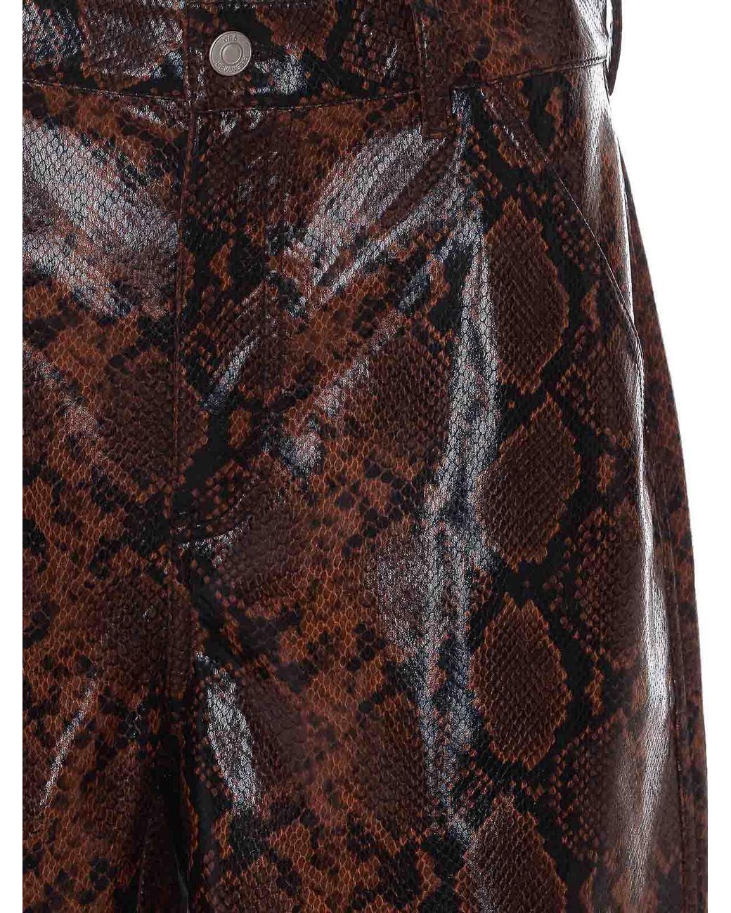 Des Phemmes Brown Python Print Pants