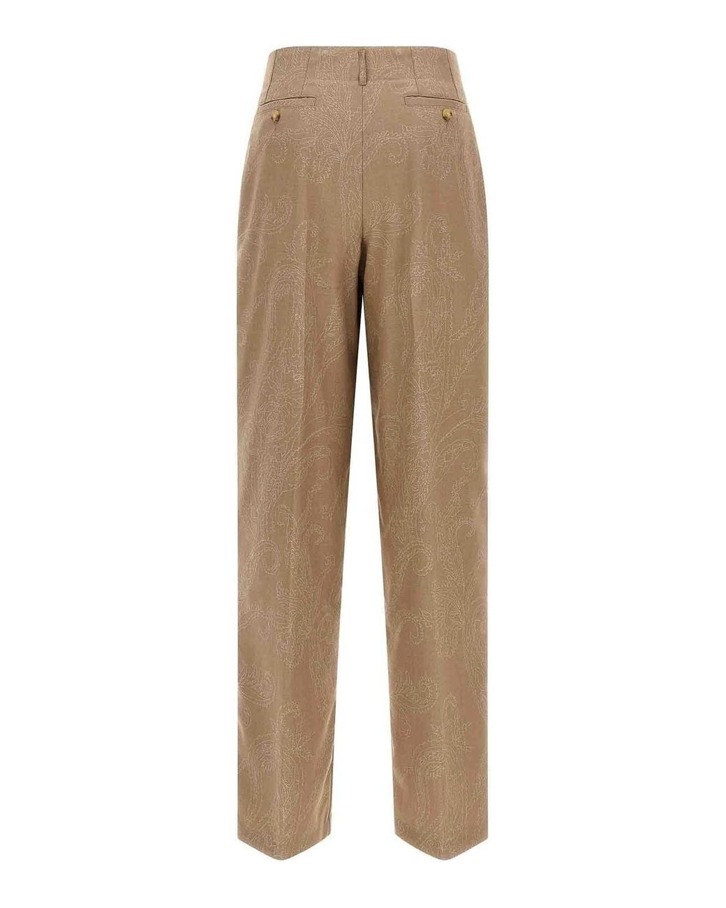 Etro Natural Paisley Jacquard Pants