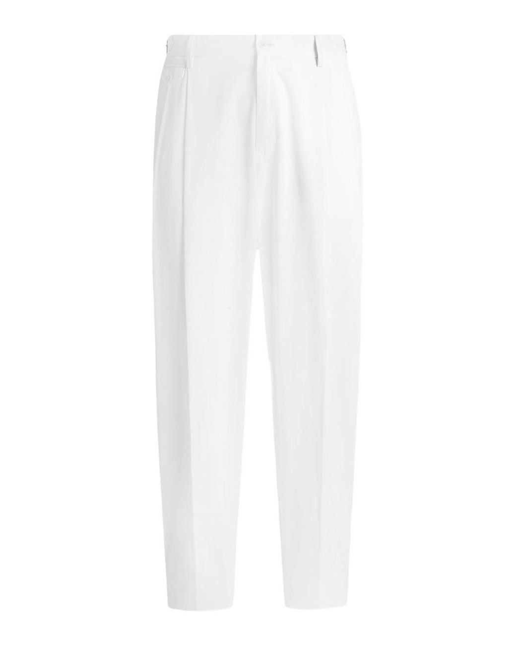 Dolce & Gabbana White Pleated Trousers for men