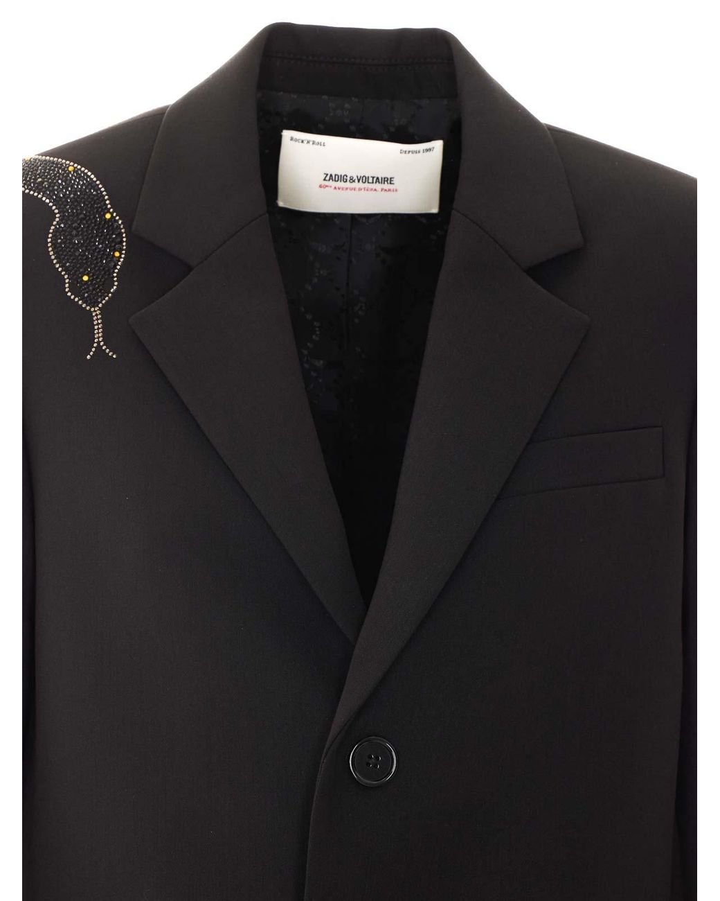 Zadig & Voltaire Black Vanille Strass Jacket