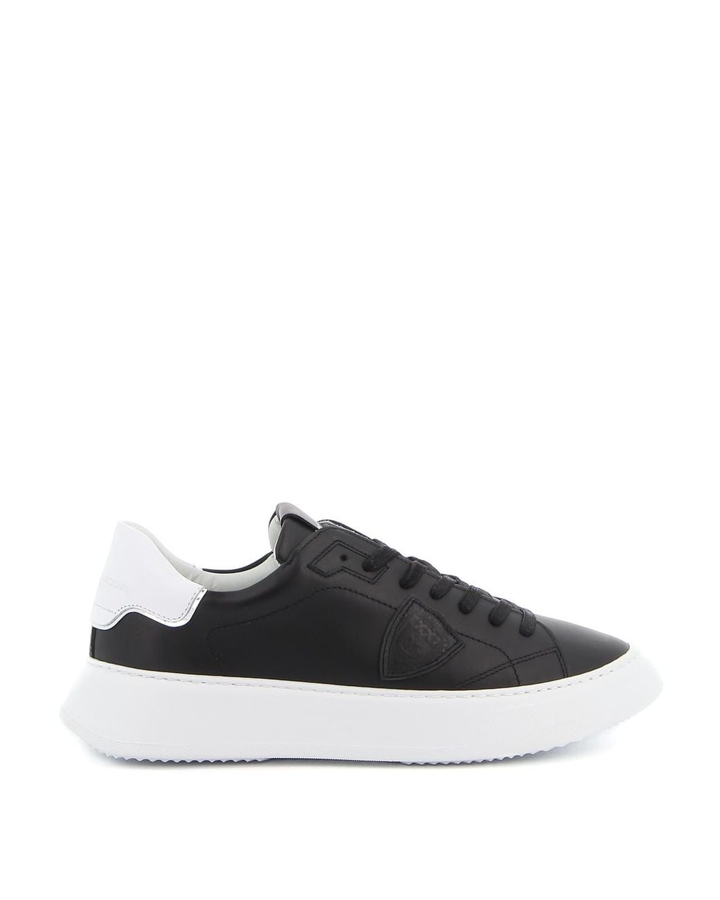 Philippe Model Black Temple Smooth Leather Sneakers for men