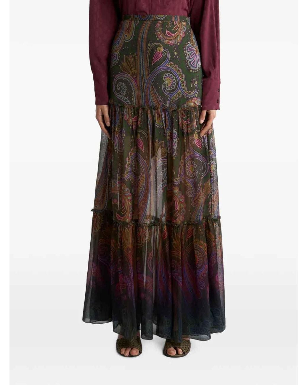 Etro Brown Paisley Skirt