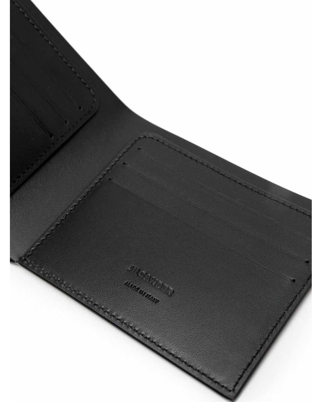Jil Sander Black Logo Leather Wallet for men