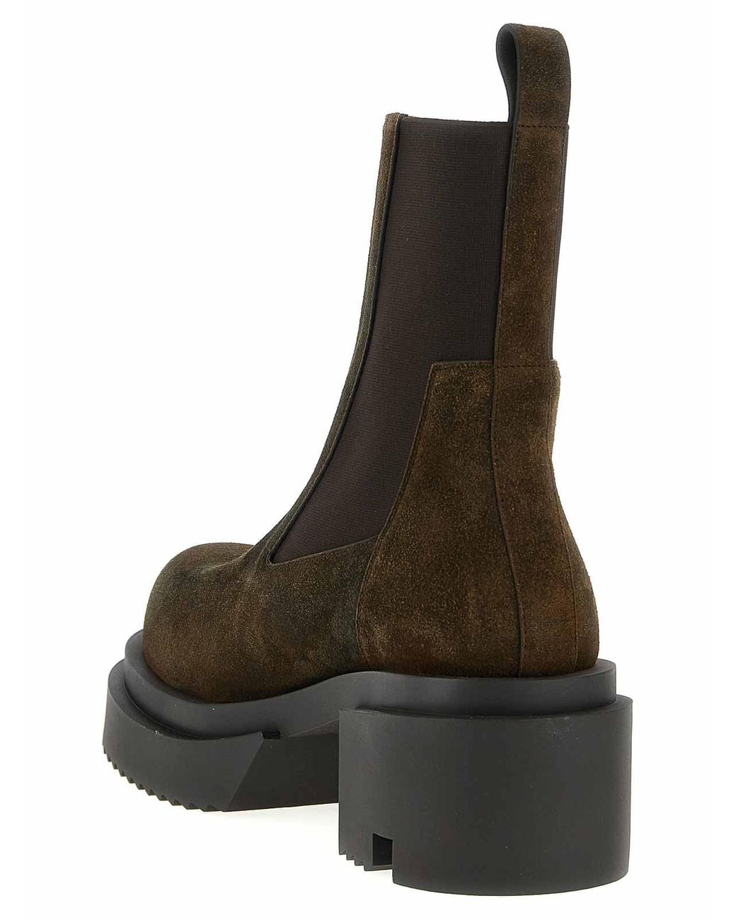 Rick Owens Brown Beatle Bogun Ankle Boots