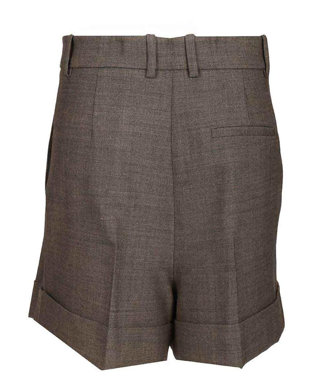 P.A.R.O.S.H. Gray Wool Blend Pleated Shorts