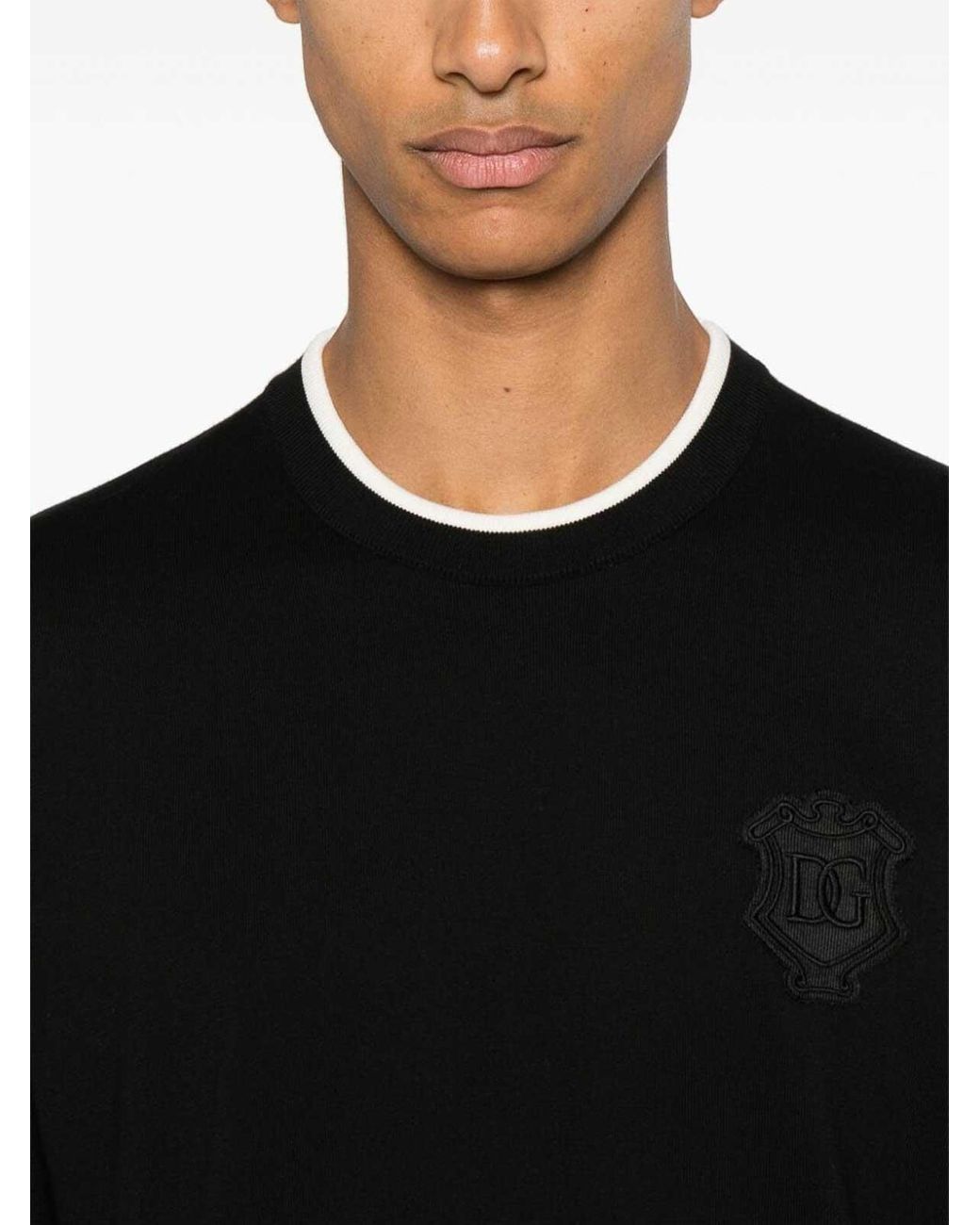Dolce & Gabbana Black Crew-Neck Sweater for men