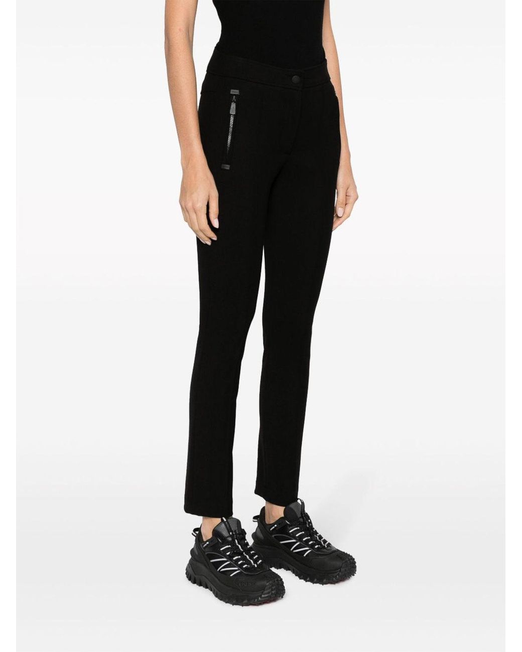Moncler Black Trousers With Application