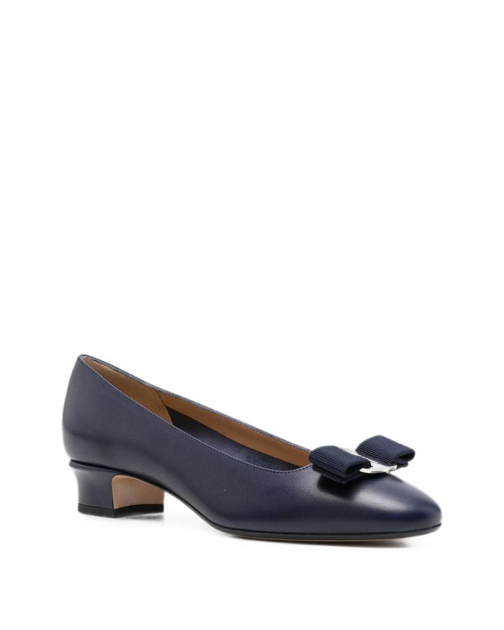 Ferragamo Blue Leather Pumps