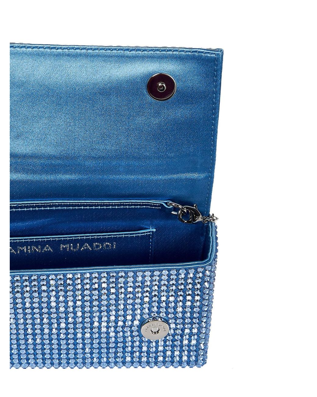 AMINA MUADDI Blue Clutch With Rhinestone