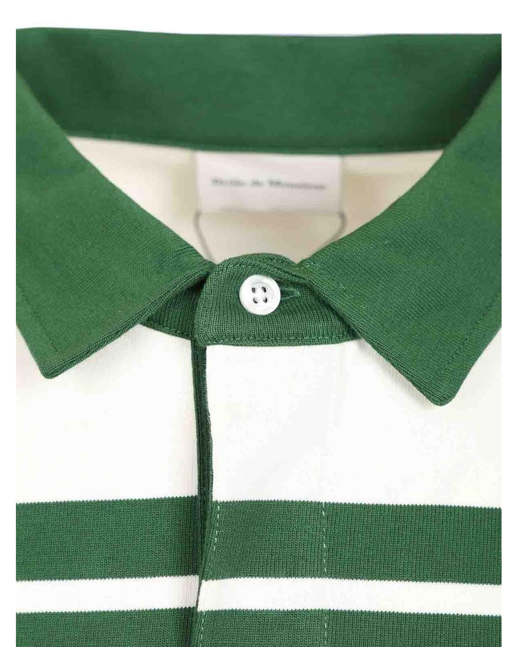 Drole de Monsieur Green D Mirror Striped Polo for men