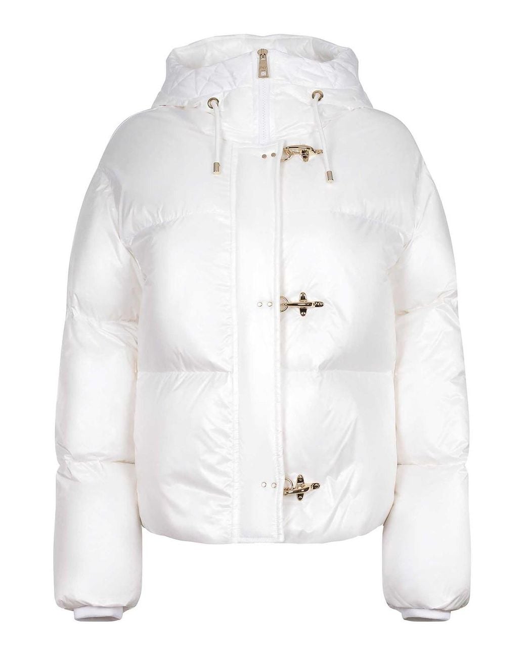 Fay White Down Jacket Made Of Nylon