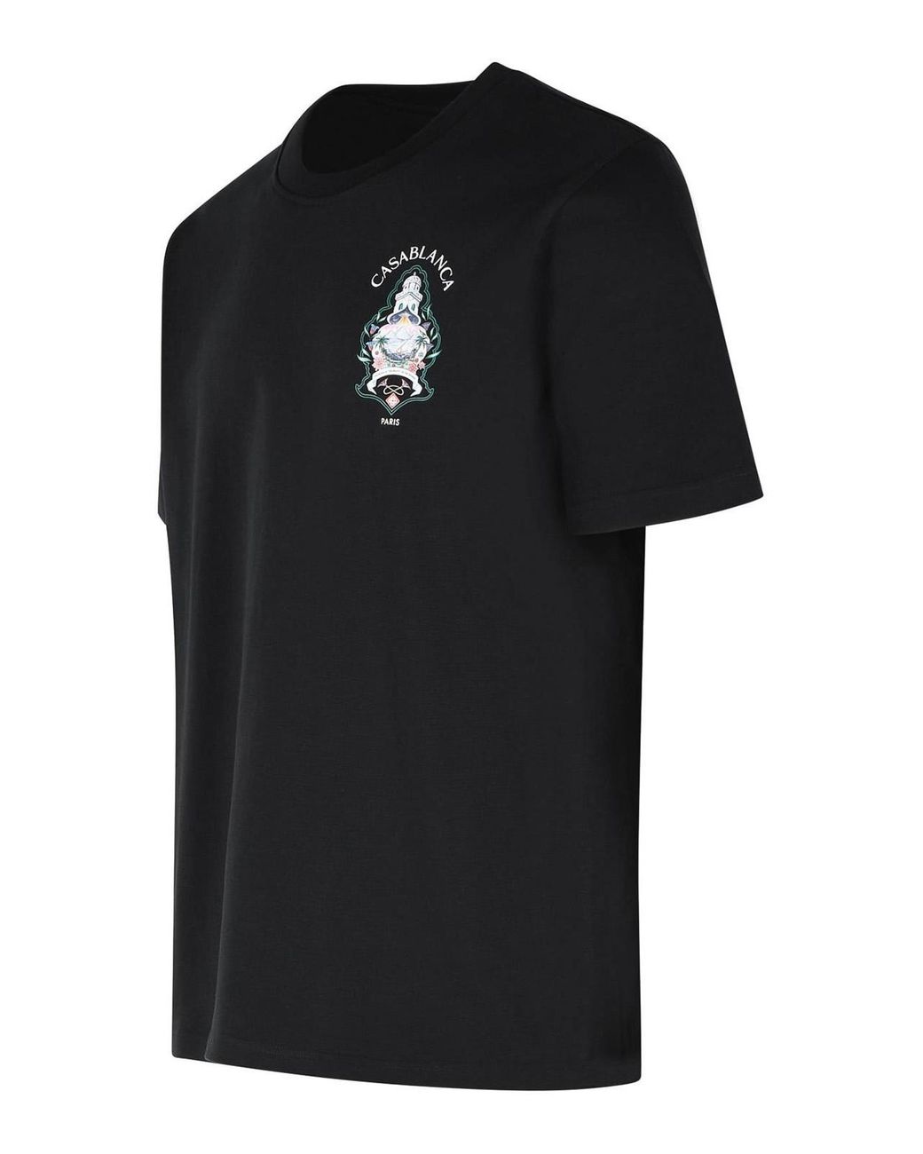 Casablanca Black Hotel Emblem' Cotton T-Shirt for men
