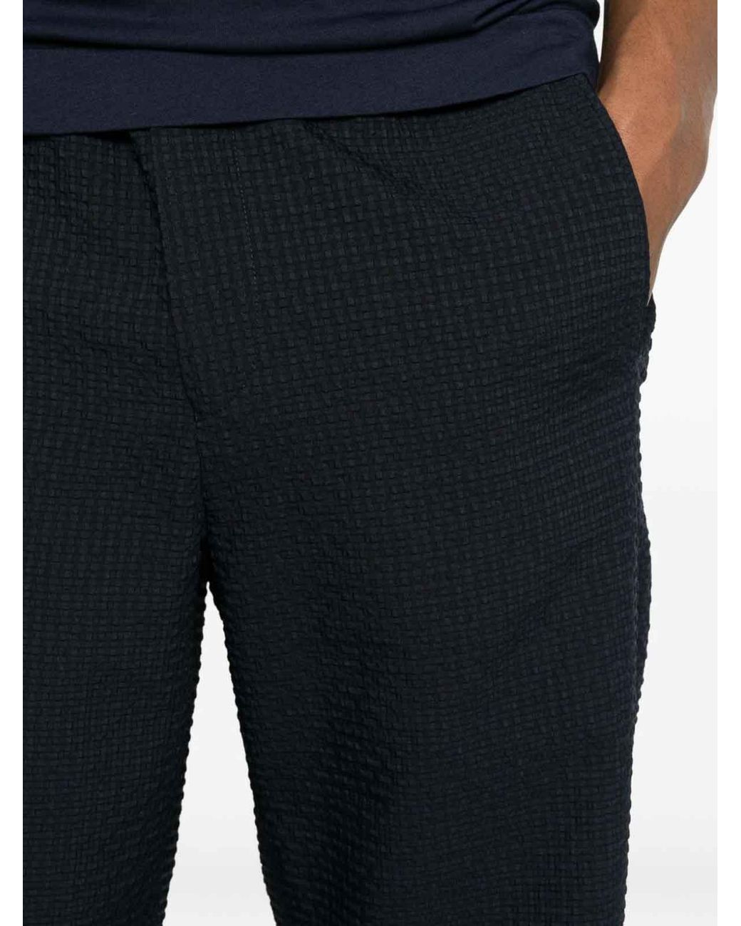 Emporio Armani Blue Straight-Leg Trousers for men