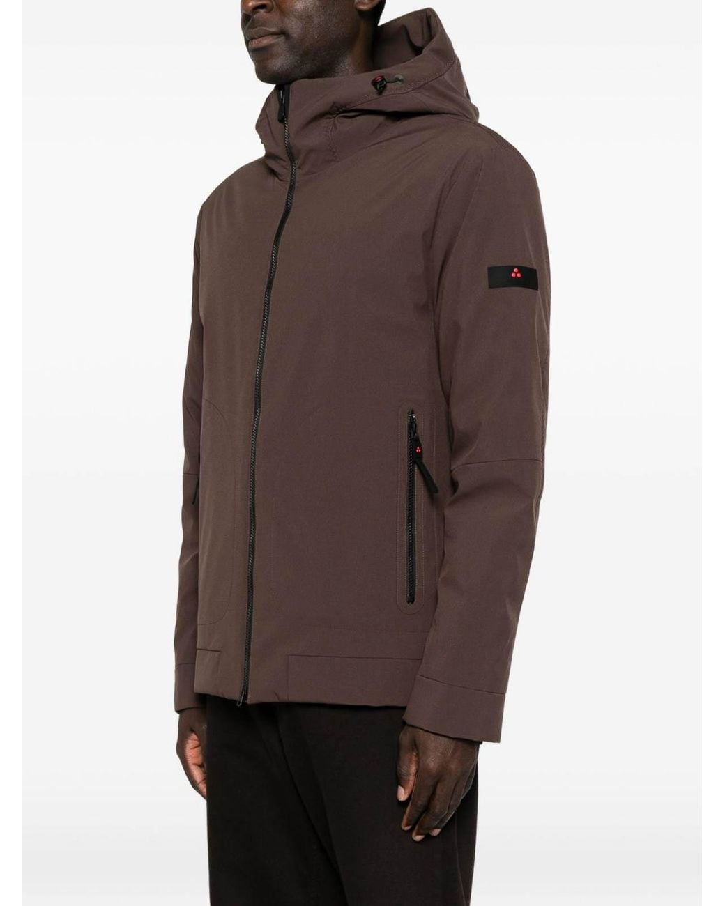 Peuterey Brown Loge Puffer Jacket With Pockets And Hood for men