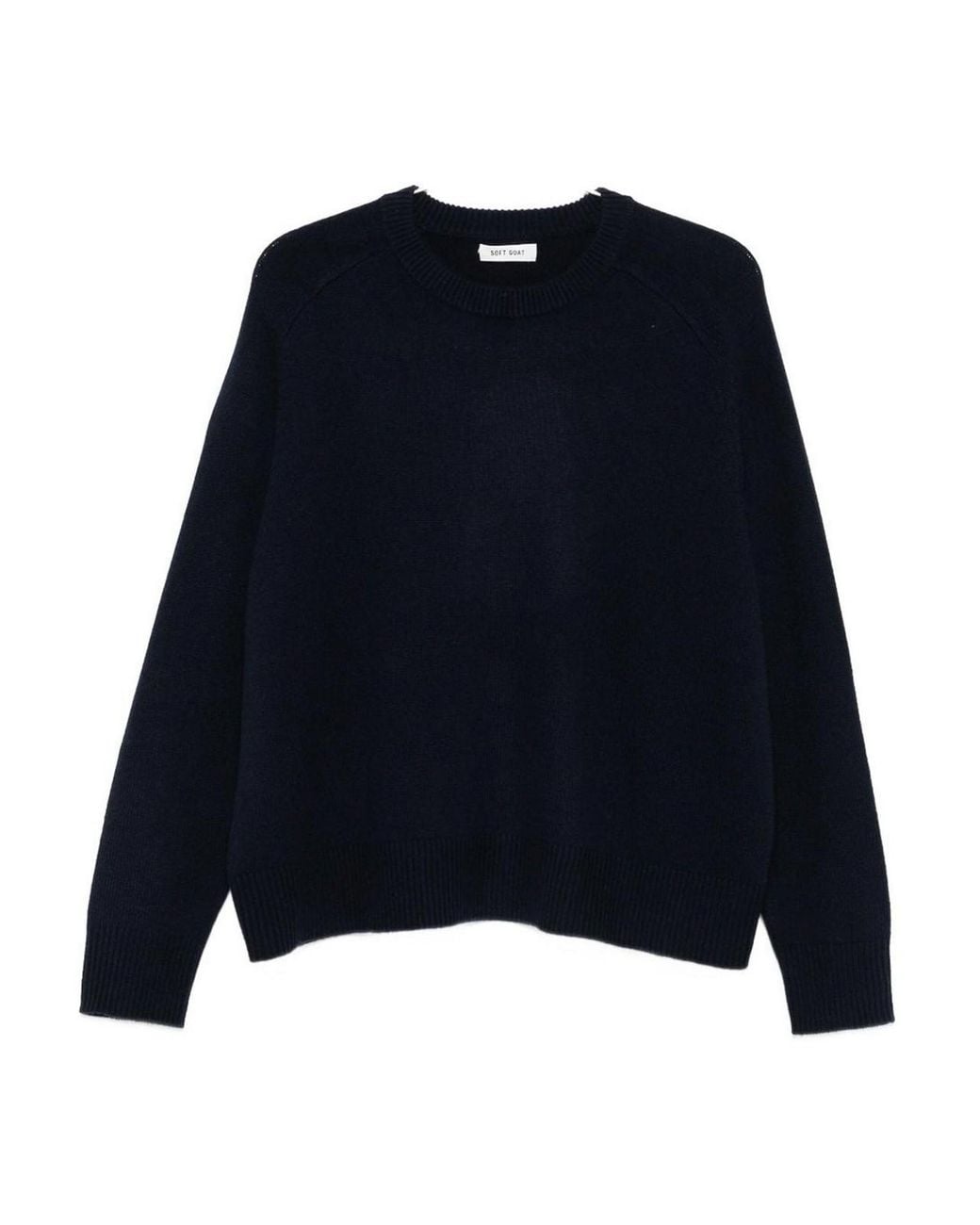 Soft Goat Blue Wool Crewneck Jumper