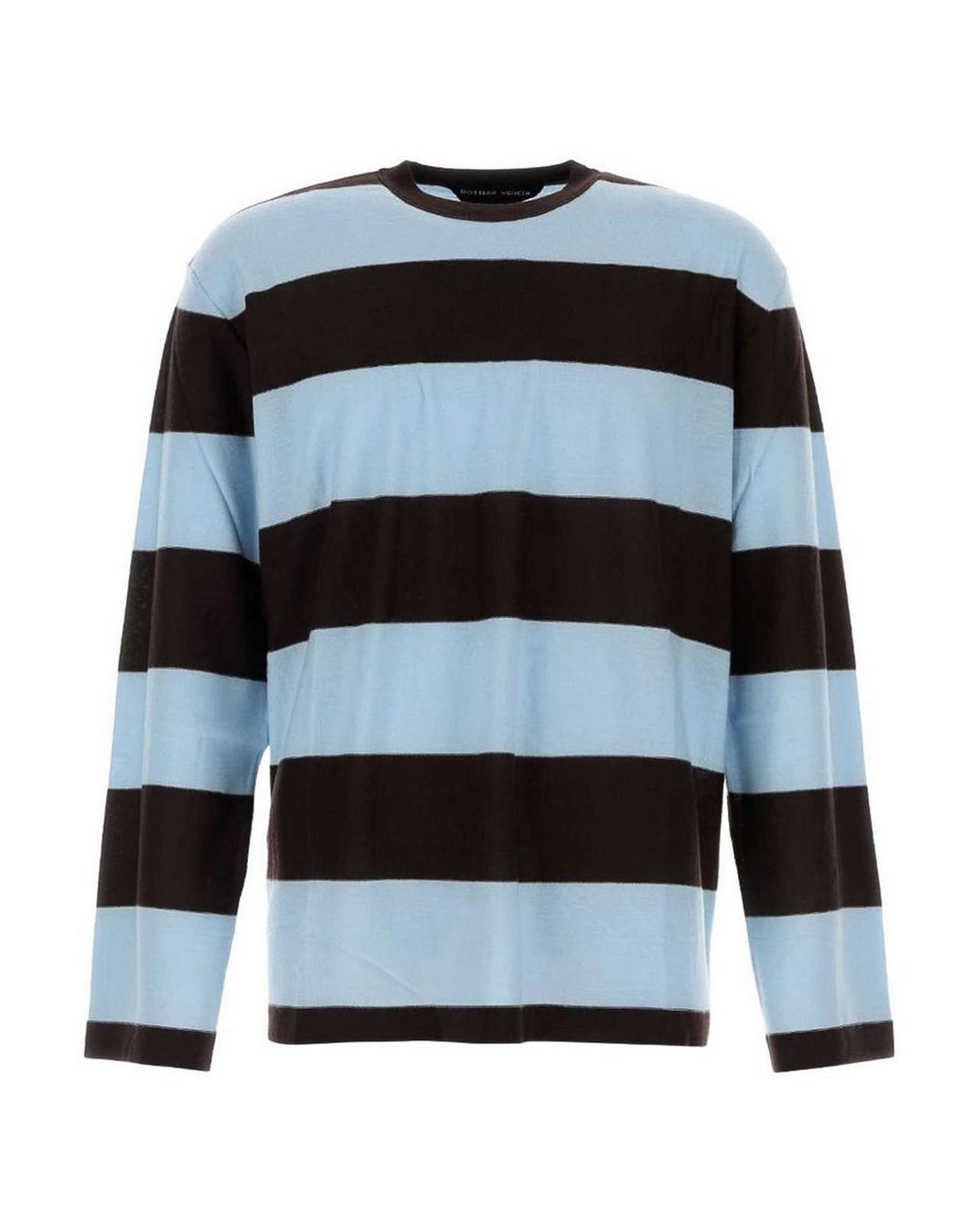 Bottega Veneta Black Cashmere Striped Crewneck Sweater for men