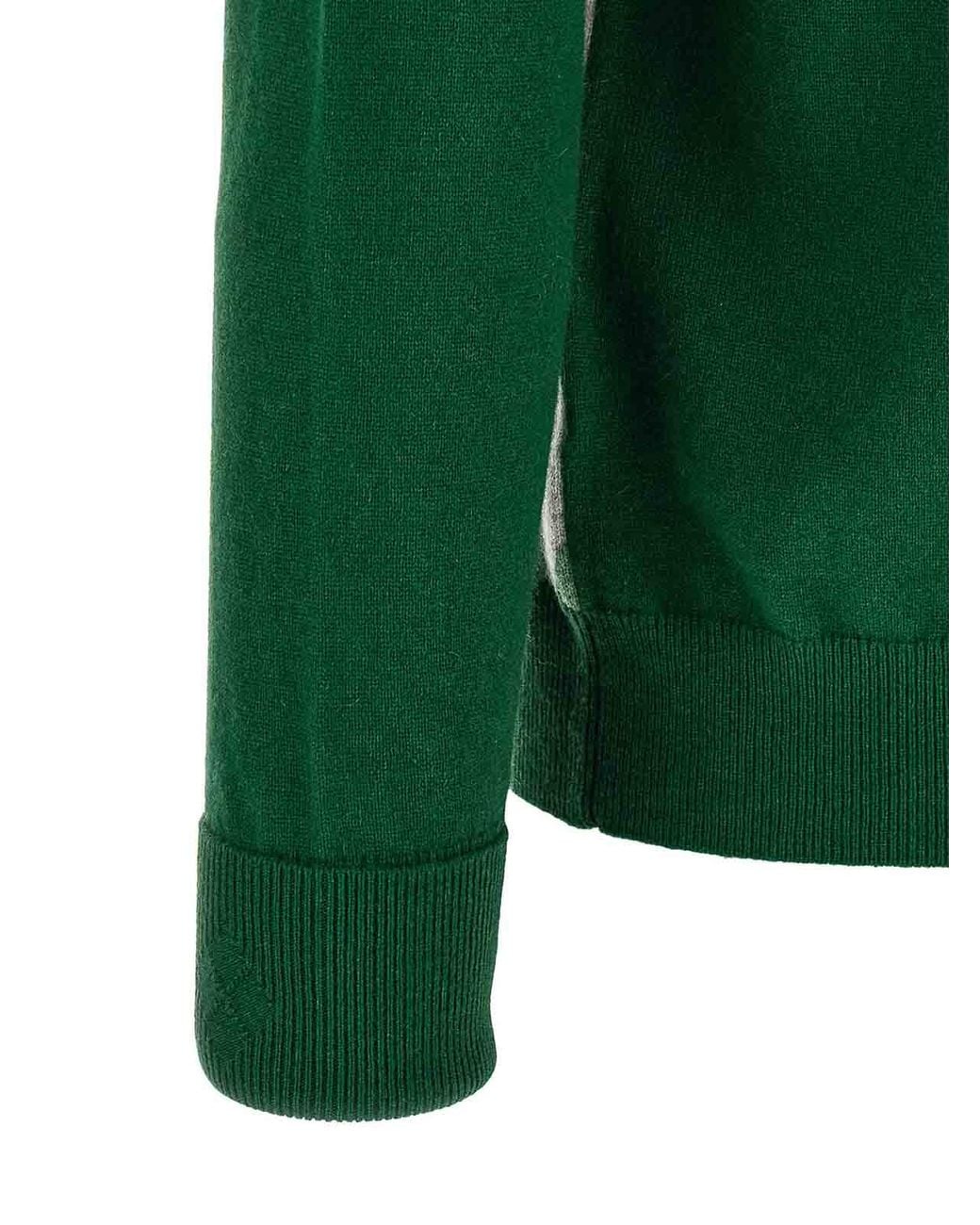Ballantyne Green Classic Diamond Intarsia Turtleneck Sweater for men