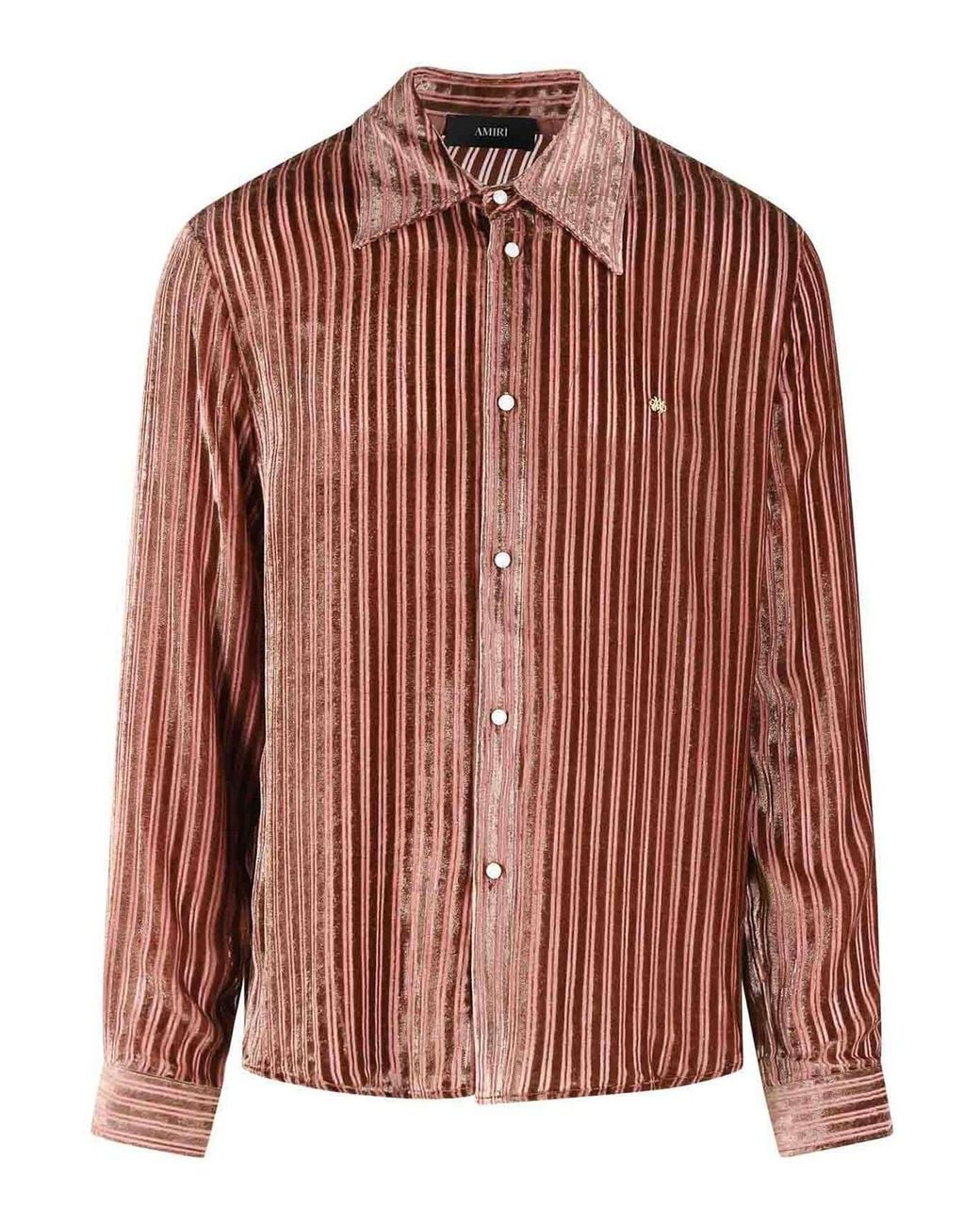 Amiri Pink Viscose And Peach Silk Shirt for men