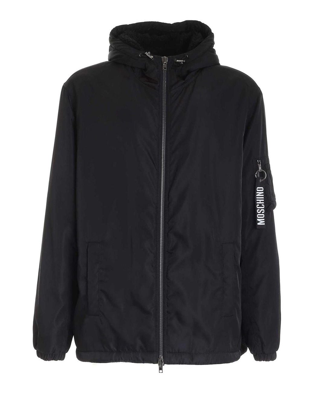 Moschino Black Logo Charm Padded Jacket for men